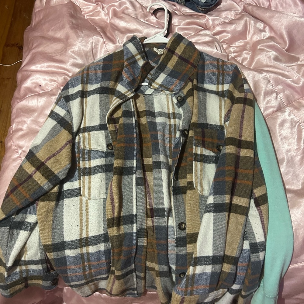 BiBi Multicolor Plaid Utility Jacket